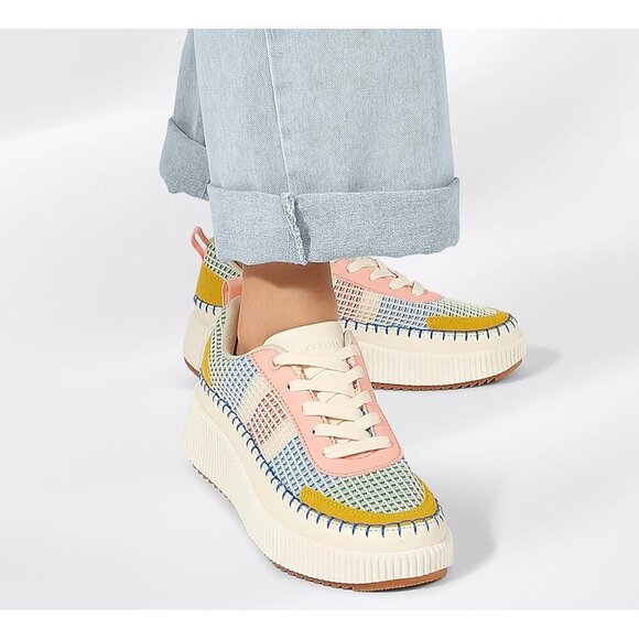 Lucky Step Women Multi Rhinestone Sparkly Chunky Retro Braided Casual Sneakers - Picture 7 of 9